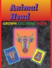 Animal Head Coloring Book for Grawn: Coloring Book for Grawn Cover Image