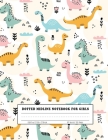 Dotted Midline Notebook For Girls: Picture Space And Dashed Midline For Grades K-2 School Dinosaur cover By Rhonda Schuler Cover Image
