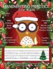 Handwriting Practice For Kids: Christmas ABC Words Handwriting Practice Paper Workbook Sheets with Christmas Coloring Book For Kids: Pre K, Kindergar By Handwriting Practice Books Cover Image
