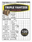 Triple yahtzee score pads: V.4 Yahtzee Score Cards for Dice Yahtzee Game Set Nice Obvious Text, Large Print 8.5*11 inch, 120 Score pages Cover Image