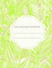 College Ruled Notebook: Green Paisley 120 Pages 8.5 X 11 By Kate Kanamori Cover Image