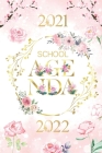 School Agenda 2021-2022: pink gold Flowers roses cherry tree watercolor weekly monthly and daily Planner for elementary primary middle and high By Petites Fleurs Edition Cover Image