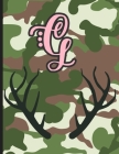 G: Camouflage Monogram Initial G Notebook for Girls - 8.5