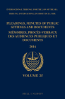 Pleadings, Minutes of Public Sittings and Documents / Mémoires, Procès-Verbaux Des Audiences Publiques Et Documents, Volume 25 (2016) Cover Image