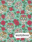 Sketchbook: Pink Flowers Sugar Skull Day of Dead Fun Framed Drawing Paper Notebook By Sparks Sketches Cover Image