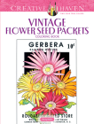 Creative Haven Vintage Flower Seed Packets Coloring Book (Adult Coloring) Cover Image