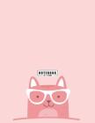 Notebook: Cute cat on pink cover and Dot Graph Line Sketch pages, Extra large (8.5 x 11) inches, 110 pages, White paper, Sketch, By A. Madoo Cover Image
