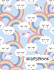 Sketchbook: Rainbow Clouds & Unicorns Fun Framed Drawing Paper Notebook By Sparks Sketches Cover Image