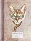 Composition Book - Dot Grid Paper: Cute Cat with Glasses and Vintage Background Cover Image