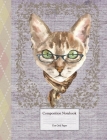 Composition Book - Dot Grid Paper: Cute Cat with Glasses By Pebble Press Cover Image