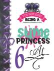 It's Not Easy Being A Slime Princess At 6: Oozy Large A4 College Ruled Composition Writing Notebook For Girls Cover Image