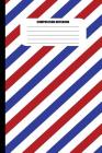 Composition Notebook: Red, White, and Blue Stripes (Diagonal Stripes) (100 Pages, College Ruled) Cover Image