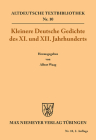 Kleinere Deutsche Gedichte des XI. und XII. Jahrhunderts (Altdeutsche Textbibliothek #10) Cover Image