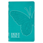 KJV Holy Bible, Gift Edition for Girls/Teens King James Version, Faux Leather Flexible Cover, Teal Butterfly By Christian Art Gifts (Created by) Cover Image