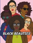 Black Beauties Coloring Book: 50 Pages Cover Image