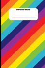 Composition Notebook: Bright Multi-Colored Slanted Stripes (100 Pages, College Ruled) Cover Image