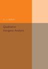 Qualitative Inorganic Analysis By A. J. Berry Cover Image