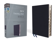 NIV, Thinline Bible, Bonded Leather, Navy, Indexed, Red Letter Edition By Zondervan Cover Image
