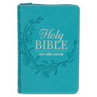 KJV Bible Pocket Faux Leather Teal W/Zipper By Christian Art Gifts (Created by) Cover Image