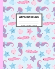 Composition Notebook: Cute Seahorse Notebook For Girls By Playful Print Notebooks Cover Image
