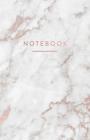 Notebook: White and Gold Marble with Rose Gold Lettering 5.5 X 8.5 - A5 Size By Paperlush Press Cover Image