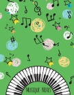 Musique Notes: Carnet de partitions vierge couleur Citron vert - papier manuscrit - 11 portées par page - pas de clef - 120 pages - g Cover Image