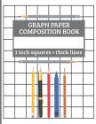 Graph Paper Composition Book, 1 inch square - thick lines: One inch Square Grid (with Margins) Notebook (Volume 1 #5) By Smart Learning Cover Image