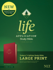 NLT Life Application Study Bible, Third Edition, Large Print (Red Letter, Leatherlike, Berry) Cover Image