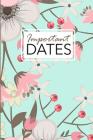Important Dates: Birthday and Anniversary Reminder Book Green Floral Cover. By Camille Publishing Cover Image