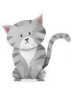Notebook: Cute Grey Cat, Notebook For Teens, Large Size - Letter, Wide Ruled Cover Image