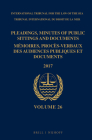 Pleadings, Minutes of Public Sittings and Documents / Mémoires, Procès-Verbaux Des Audiences Publiques Et Documents, Volume 26 (2017) (2 Vols) Cover Image
