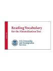 Reading Vocabulary for the Naturalization Test By U. S. Citizenship and Immigrati (Uscis) Cover Image