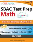 SBAC Test Prep: 7th Grade Math Common Core Practice Book and Full-length Online Assessments: Smarter Balanced Study Guide With Perform By Lumos Learning Cover Image