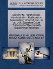 Dorothy M. Harshberger, Administratrix, Petitioner, V. Associated Transport, Inc., et al. U.S. Supreme Court Transcript of Record with Supporting Plea By Copal Mintz, Marshall E. Miller Cover Image