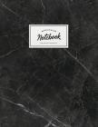 Notebook: Beautiful black marble white label ★ School supplies ★ Personal diary ★ Office notes 8.5 x 11 - big By Paper Juice Cover Image