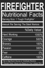 Firefighter nutritional facts: A beautiful firefighter logbook for a proud fireman and also Firefighting life notebook gift for proud fireman By Sk Firefighter Journal Cover Image