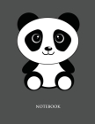 Cute Panda Notebook: College Wide Ruled Notebook - Large (8.5 x 11 inches) - 110 Numbered Pages - Black Softcover By Great Lines Cover Image