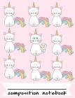 Composition Book: Cute Caticorn Pink Wide Ruled Notebook For Back To School Cover Image