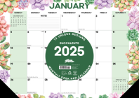 Succulents 2025 17 X 12 Small Monthly Deskpad By Willow Creek Press Cover Image