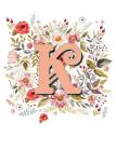 K Monogram Letter Floral Wreath Notebook Cover Image