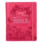 KJV Holy Bible, My Creative Bible, Faux Leather Hardcover - Ribbon Marker, King James Version, Pink Floral W/Elastic Closure By Christian Art Gifts (Manufactured by) Cover Image
