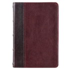 KJV Compact Bible Two-Tone Brown/Brandy Full Grain Leather Cover Image