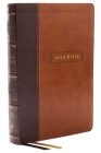 KJV Holy Bible, Center-Column Reference Bible, Leathersoft, Brown, 73,000+ Cross References, Red Letter, Comfort Print: King James Version By Thomas Nelson Cover Image
