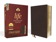 Niv, Life Application Study Bible, Third Edition, Large Print, Bonded Leather, Burgundy, Red Letter Edition By Zondervan Cover Image