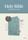 KJV Large Print Thinline Reference Bible, Filament Enabled (Leatherlike, Floral Leaf Teal, Indexed, Red Letter) By Tyndale (Created by) Cover Image