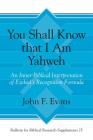 You Shall Know That I Am Yahweh: An Inner-Biblical Interpretation of Ezekiel's Recognition Formula (Bulletin for Biblical Research Supplement #25) By John F. Evans Cover Image