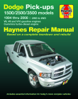 Dodge 1500, 2500 & 3500 Pick-ups (94-08) with V6, V8 & V10 Gas & Cummins turbo-diesel, 2WD & 4WD Haynes Repair Manual (Does not include specific to SRT-10 models).: 2WD & 4WD - V6, V8 and V10 gasoline engines - Cummins turbo-diesel engine (Haynes Automotive) By Editors of Haynes Manuals Cover Image