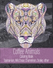 Coffee Animals - Coloring Book - Tasmanian, Wild boar, Chameleon, Snake, other Cover Image