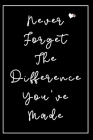 Never Forget The Difference You've Made: Retirement Gifts for Teachers, Army, Notebook, Nurses, Doctors, Women, Police officer, Social Workers Gifts By Paper Kate Publishing Cover Image