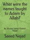 What were the names taught to Adam by Allah?: By Sayyed Saeed Rasooli Nejad By Saeed Rasooli Nejad Cover Image